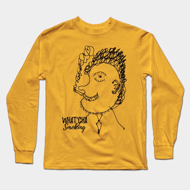 Smoking Mister (Black) "Whatcha Smoking" Long Sleeve T-Shirt by jPodushko